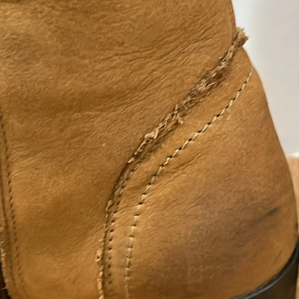 Vintage Levi’s Leather tan block heel riding western cowgirl cowboy boots sz 6 - Picture 8 of 17